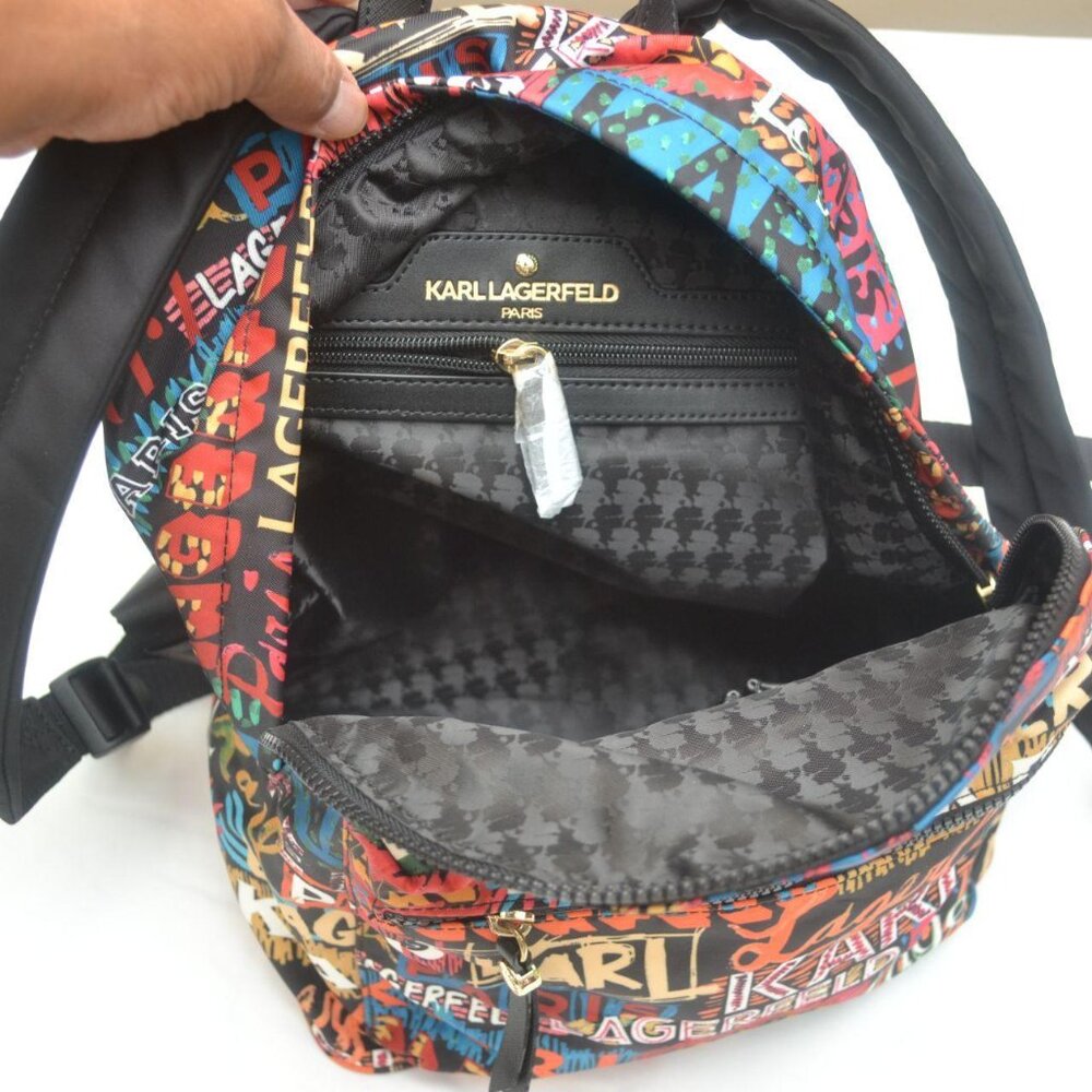 Karl Lagerfeld Nylon Script Backpack BNWT - Picture 7 of 7